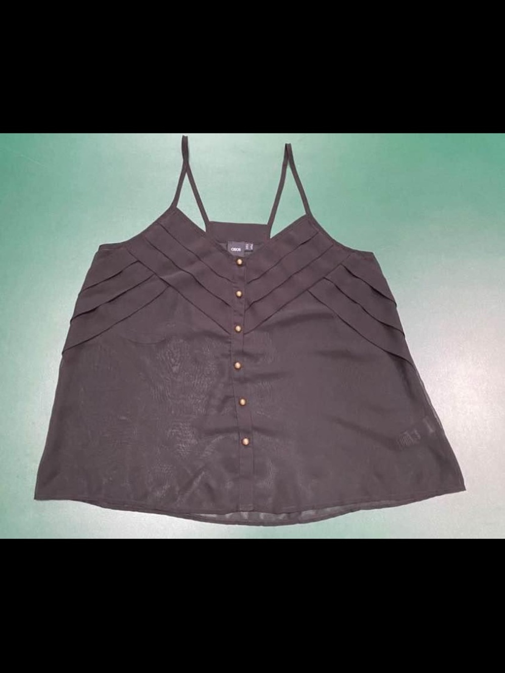 ASOS Black Sheer Top, Size 12